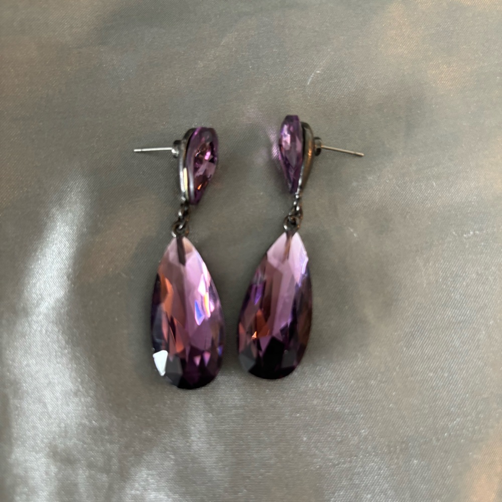 🆓 Purple Stone Earrings